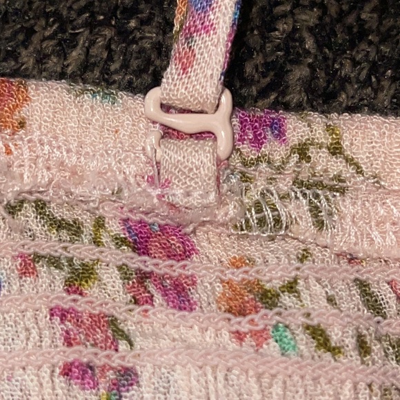 Free People Maia Petal Meadow Ruched Top with removable adjustable straps Sz L - Picture 11 of 15